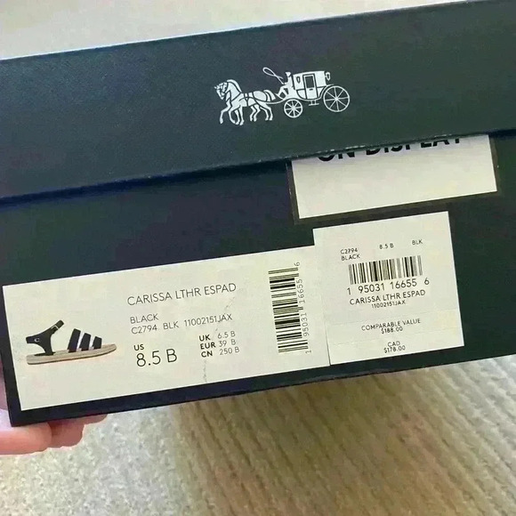 Coach Strap Black Sandal Shoe, size 8.5. - Picture 2 of 8